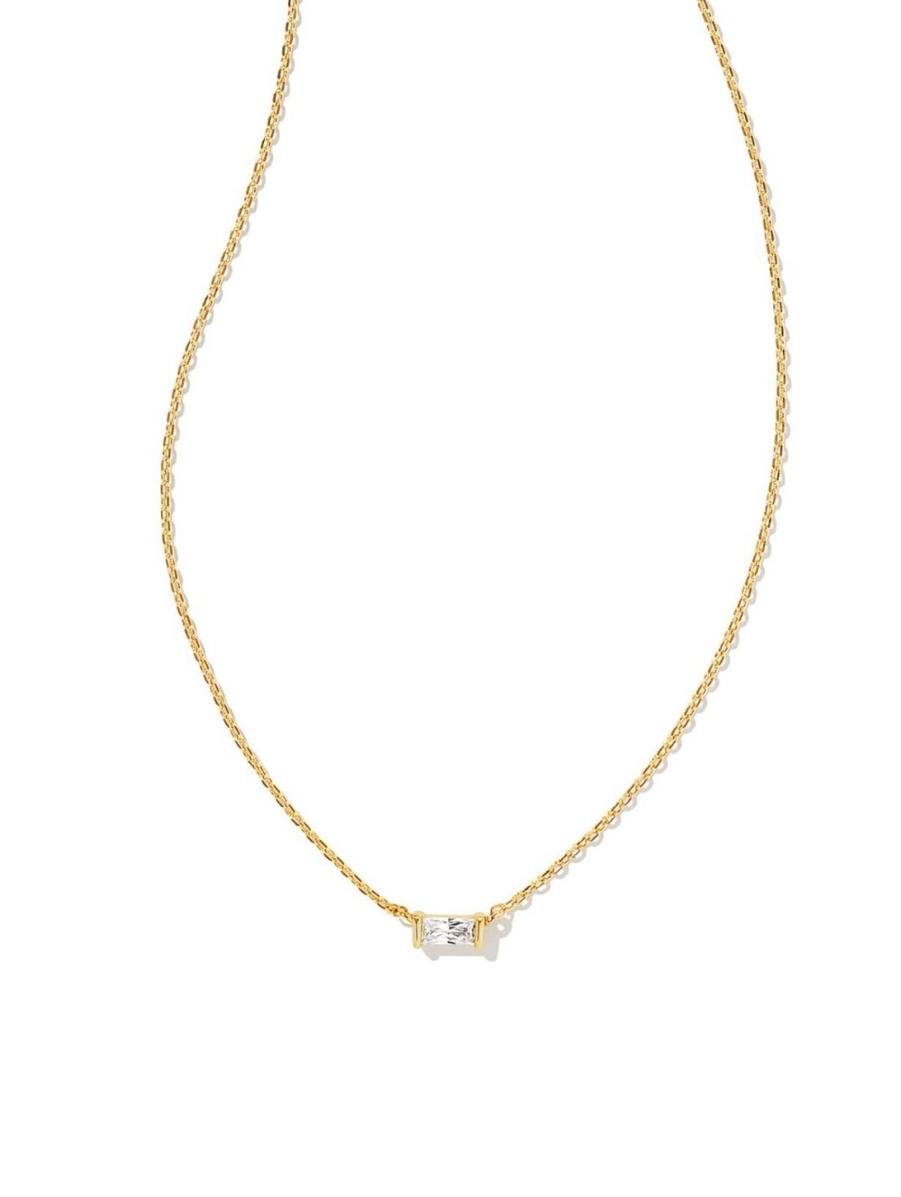 Kendra Scott Juliette Gold Pendant Necklace In White CZ